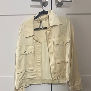 Anthropology butter yellow satin jacket